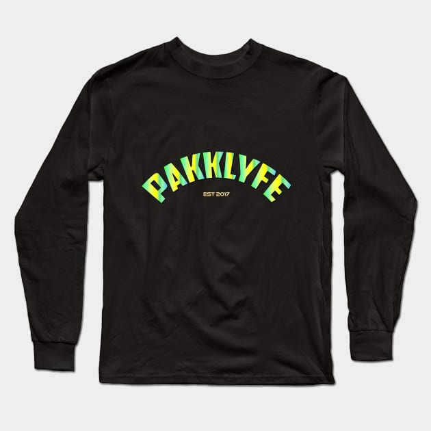 Pakklyfe Typeface Logo Long Sleeve T-Shirt by Xman_773
